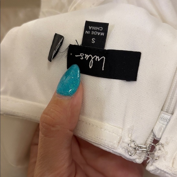 NWOT Lulus Dress Statement Sweetie White Taffeta Sleeveless Bow Midi Dress - Picture 6 of 9